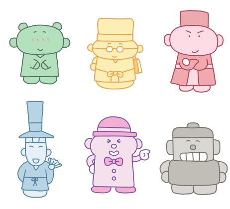 수호신 석조물 일러스트