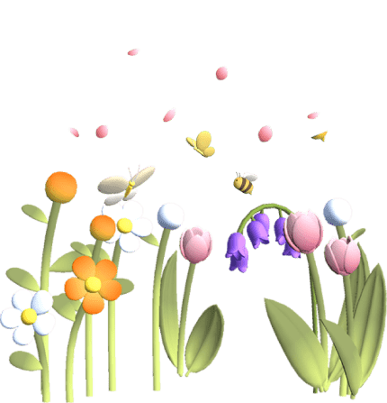 꽃과 벌 일러스트